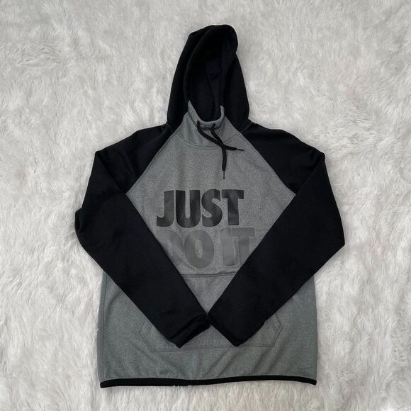 Junior Nike Black and Gray Therma-Fit Hoodie Medium - Picture 1 of 10